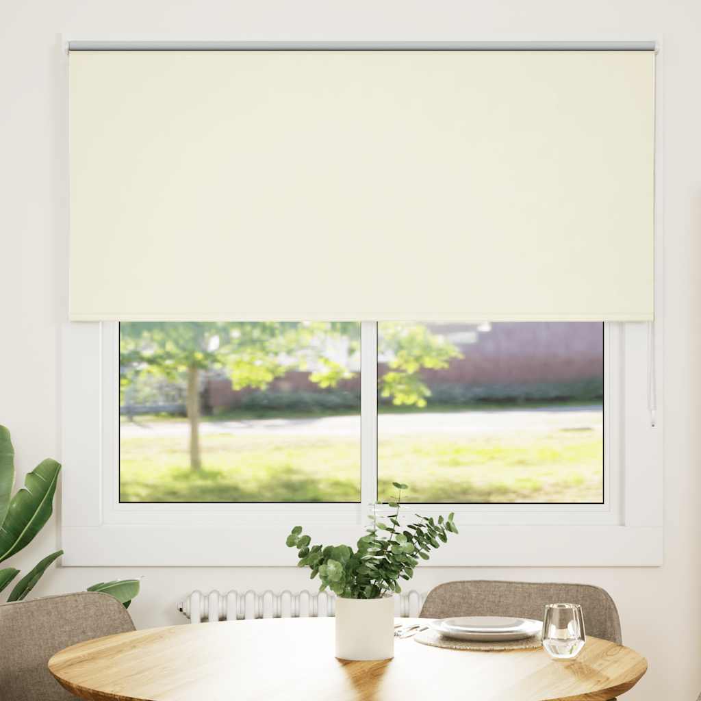 vidaXL Roller Blind Blackout Off White 165x175 cm Fabric Width 161.6 cm Polyester 2