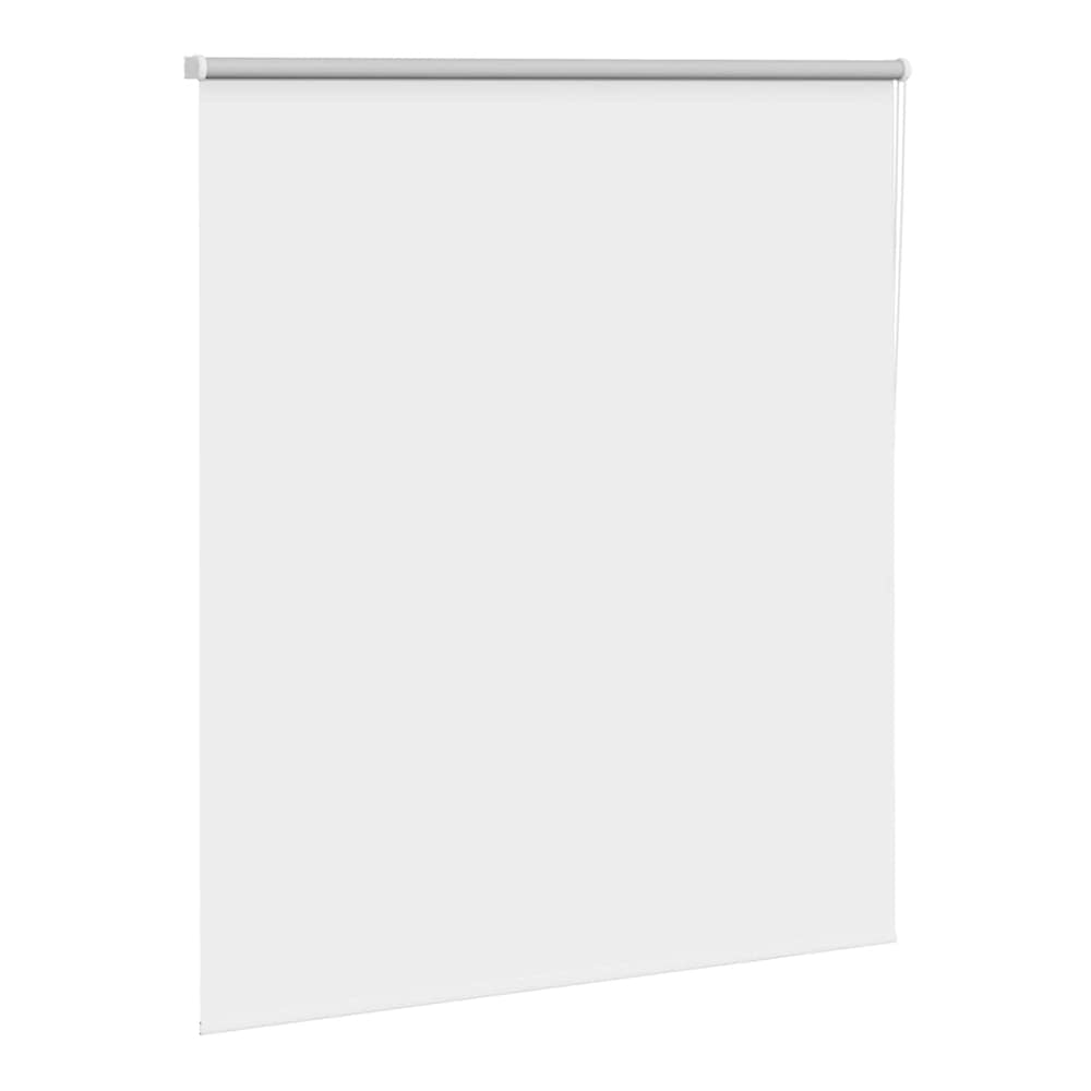 the window blind viewed from a slight angle showing the smooth fabric surface