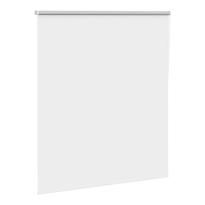 the window blind viewed from a slight angle showing the smooth fabric surface