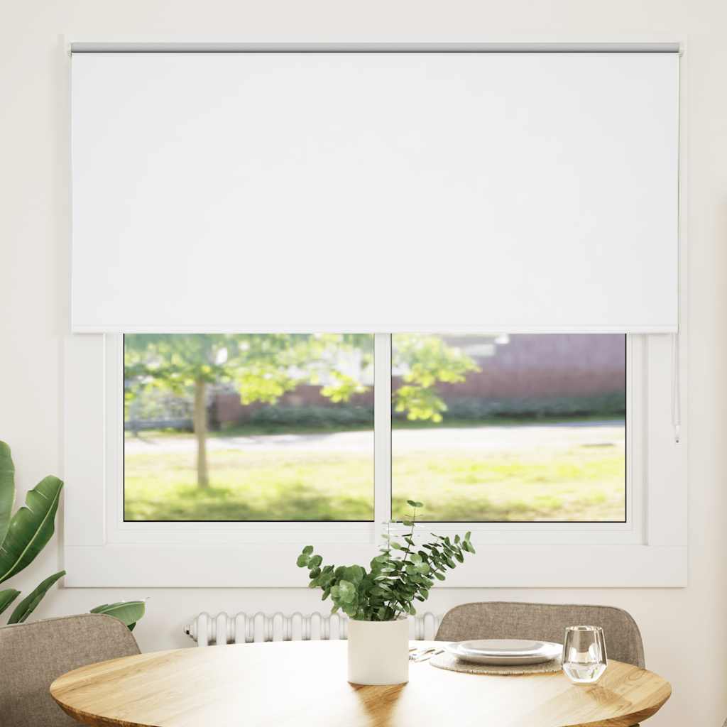 vidaXL Roller Blind Blackout White 165x130 cm Fabric Width 161.6 cm Polyester 2