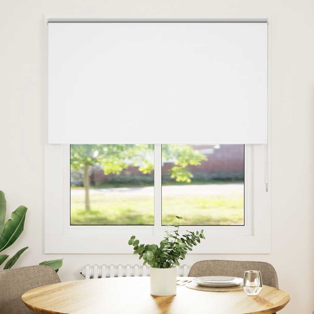vidaXL Roller Blind Blackout White 130x175 cm Fabric Width 126.6 cm Polyester 2