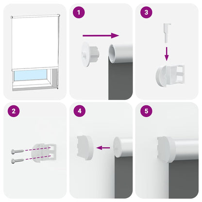 vidaXL Roller Blind Blackout White 160x210 cm Fabric Width 156.6 cm Polyester 5