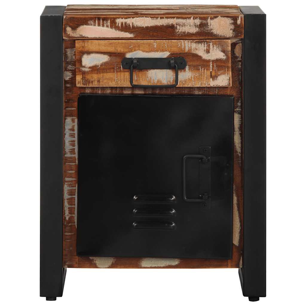 vidaXL Bedside Cabinet Multicolour 40x30x50 cm Solid Wood Reclaimed 4