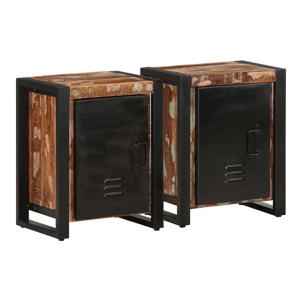 Bedside Cabinets Solid Rough Wood Mango Multicolour 2