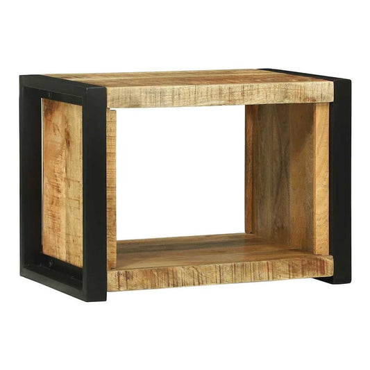 Wall Cube with Storage Brown 55 x 35 x 40 cm Solid Mango Wood Solid rough mango wood