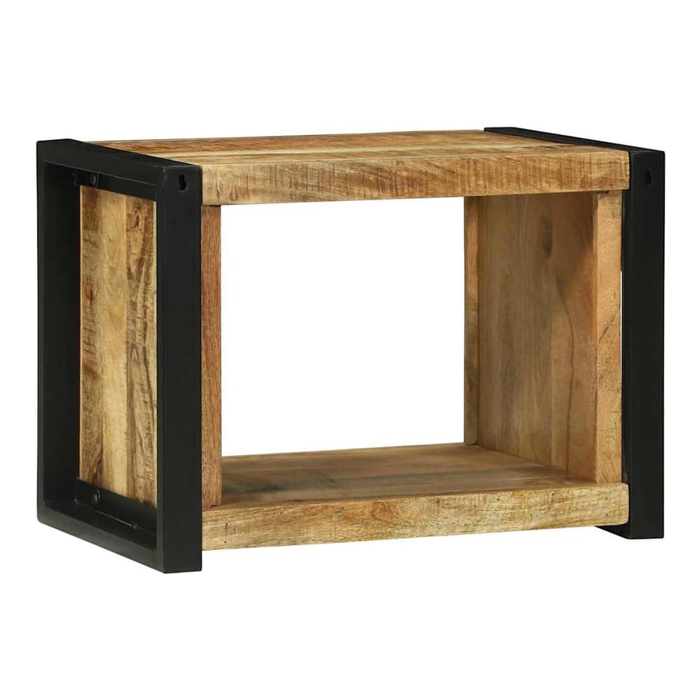 Wall Cube with Storage Brown 55 x 35 x 40 cm Solid Mango Wood Solid rough mango wood
