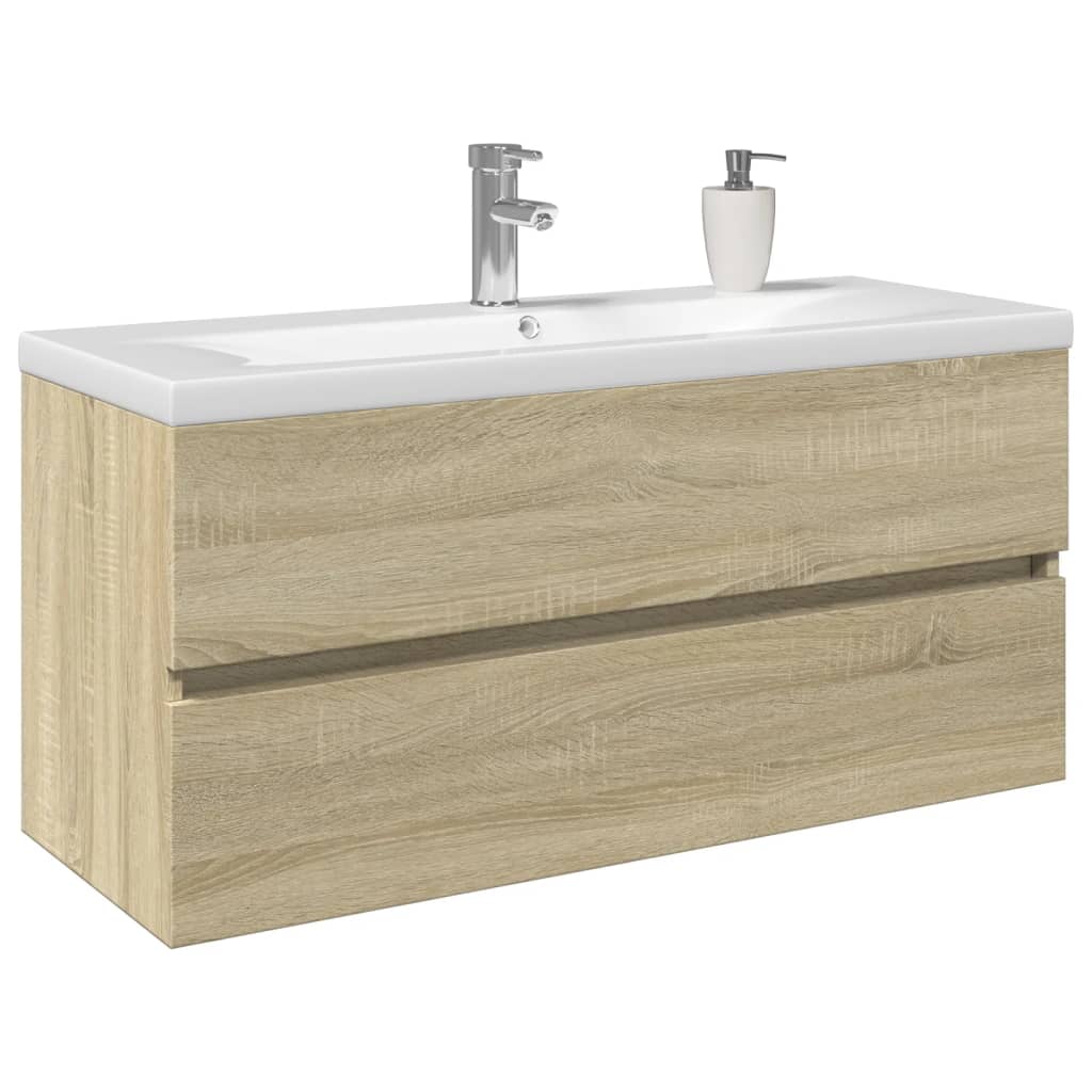 Bathroom Furniture Engineered Wood Sonoma oak faucet
