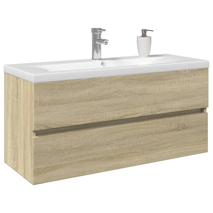 Bathroom Furniture Engineered Wood Sonoma oak faucet