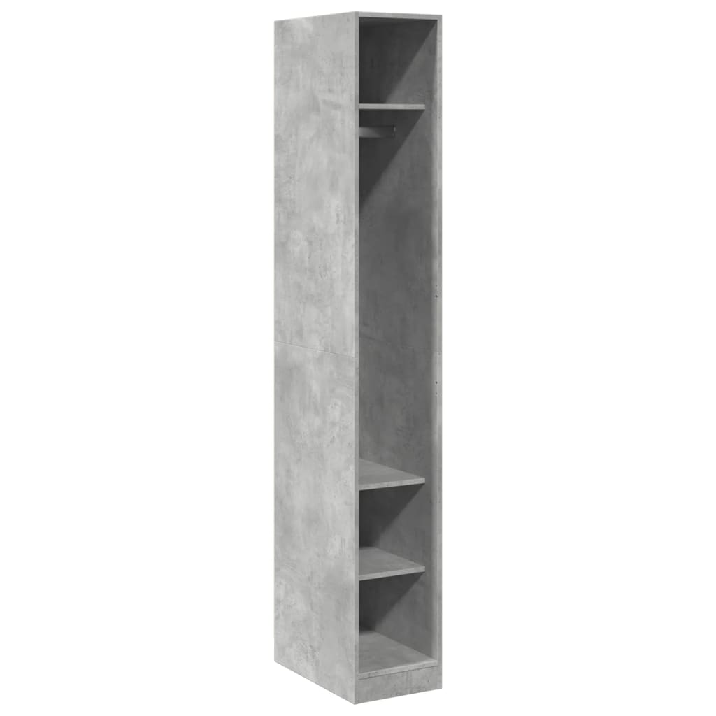 vidaXL Wardrobe Concrete Grey 30x50x200 cm Engineered Wood 2