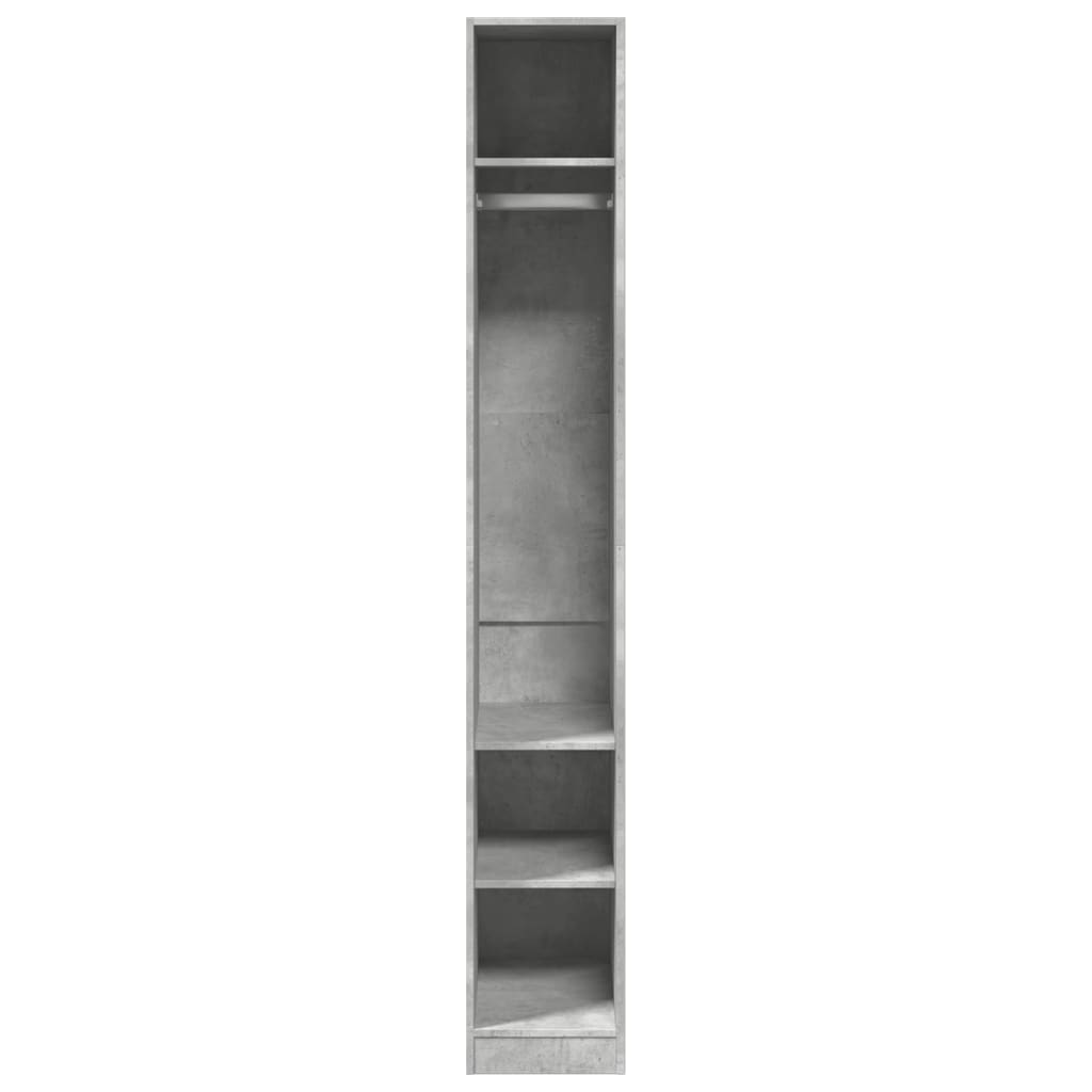 vidaXL Wardrobe Concrete Grey 30x50x200 cm Engineered Wood 4