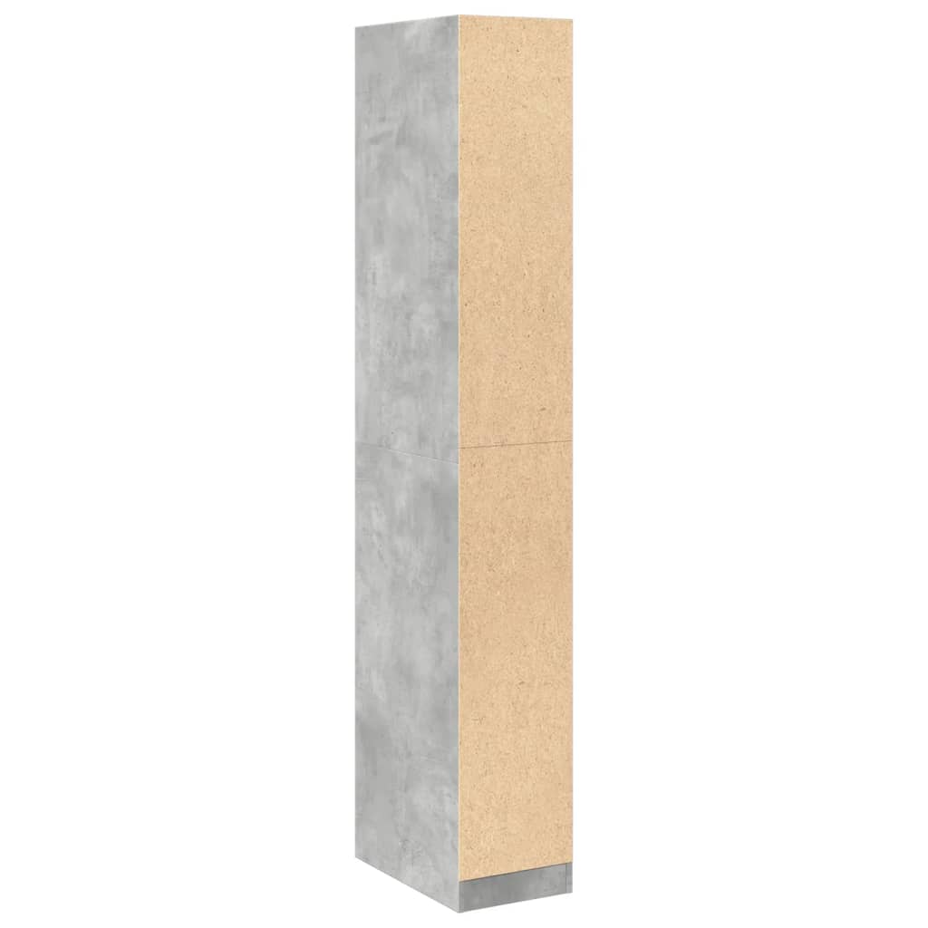 vidaXL Wardrobe Concrete Grey 30x50x200 cm Engineered Wood 6