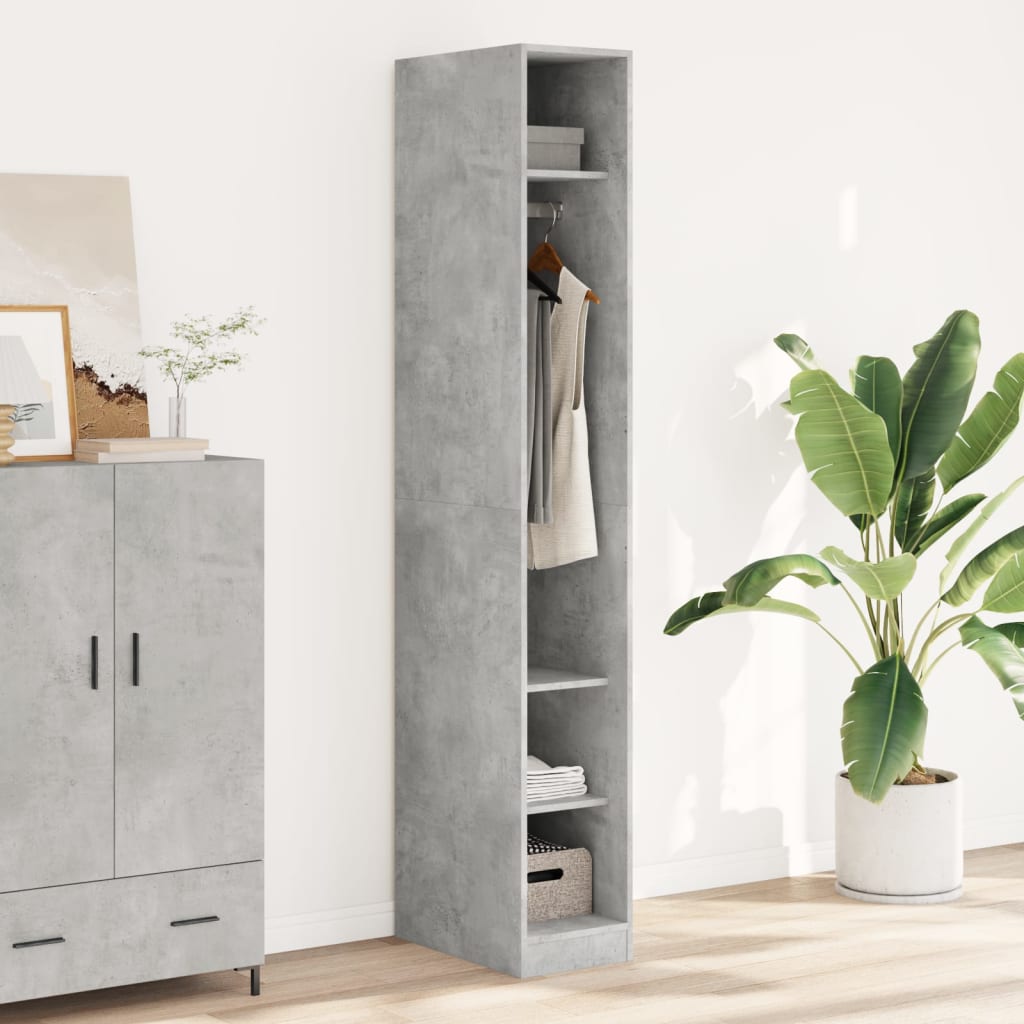 vidaXL Wardrobe Concrete Grey 30x50x200 cm Engineered Wood 1