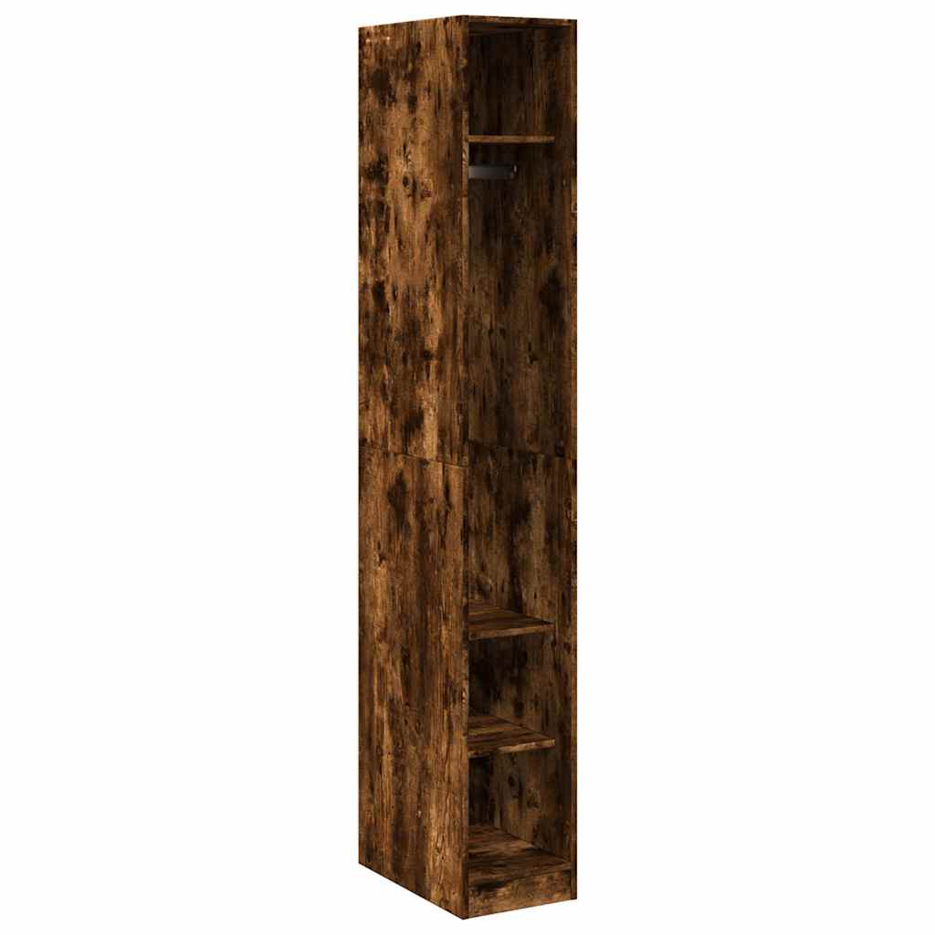 vidaXL Wardrobe Smoked Oak 30x50x200 cm Engineered Wood 2