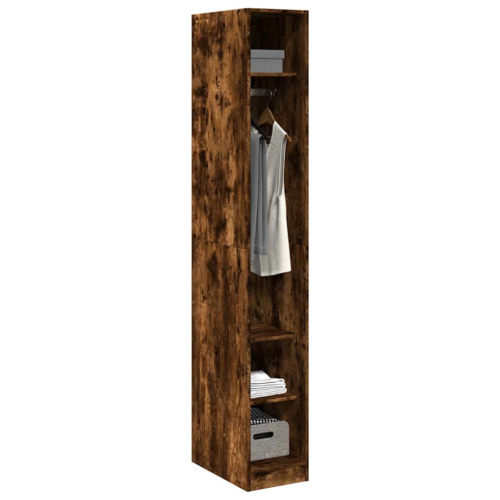 vidaXL Wardrobe Smoked Oak 30x50x200 cm Engineered Wood 3