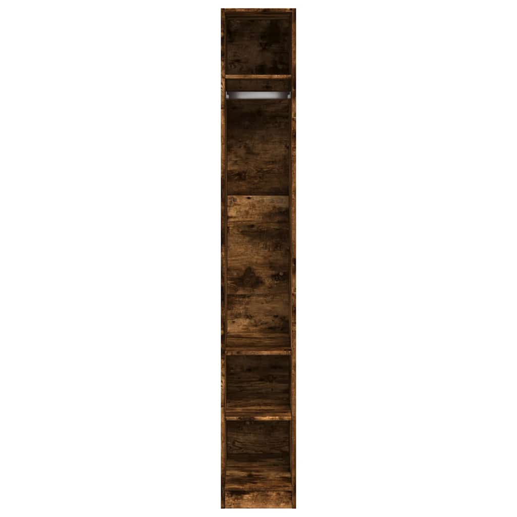 vidaXL Wardrobe Smoked Oak 30x50x200 cm Engineered Wood 4