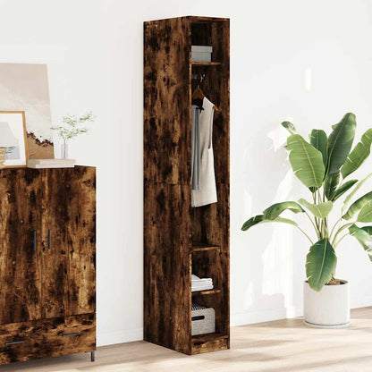 vidaXL Wardrobe Smoked Oak 30x50x200 cm Engineered Wood 1