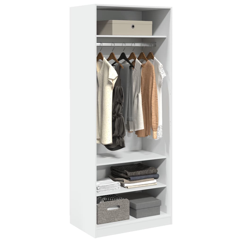 vidaXL Wardrobe White 80x50x200 cm Engineered Wood 3