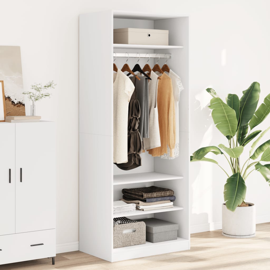 vidaXL Wardrobe White 80x50x200 cm Engineered Wood 1