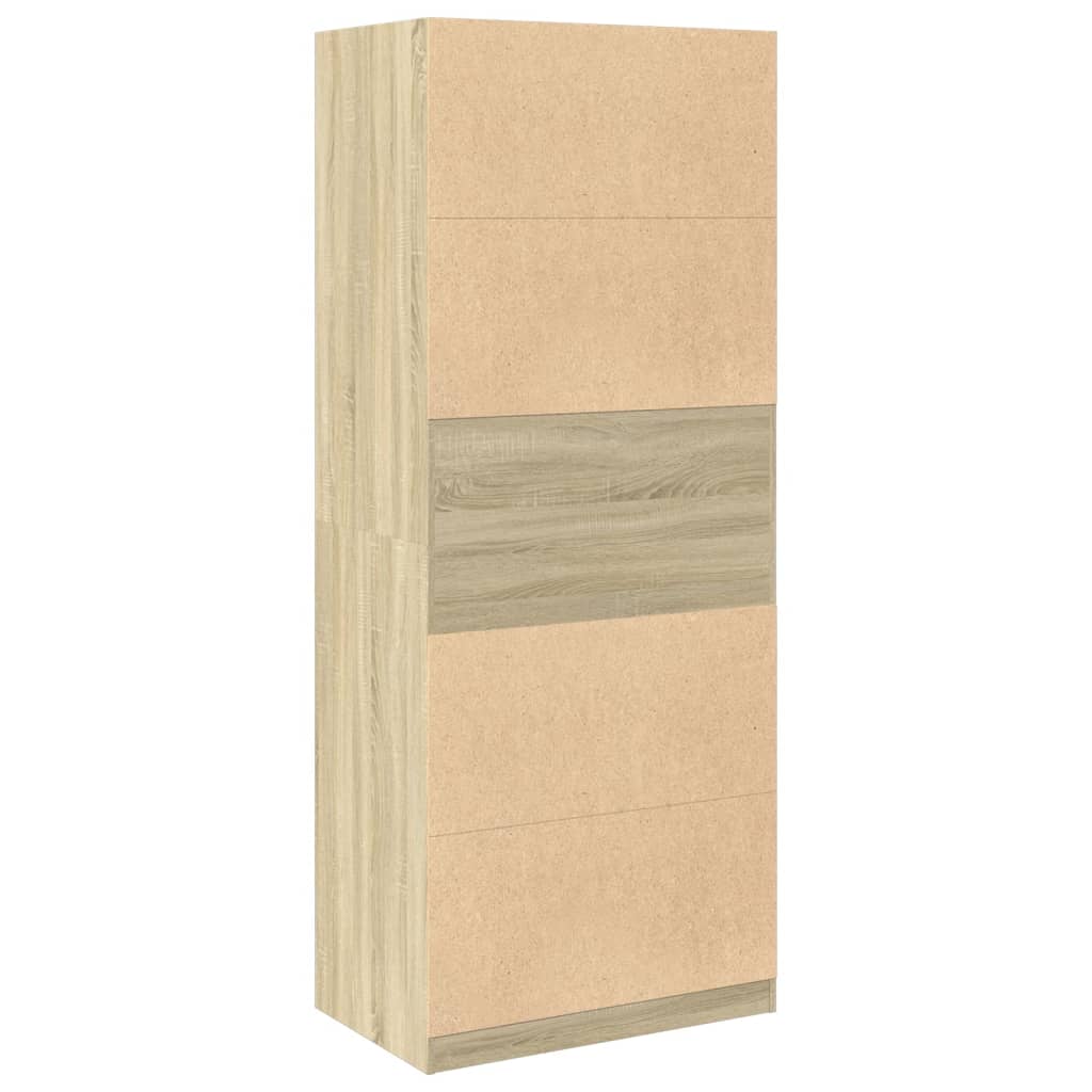 vidaXL Wardrobe Sonoma Oak 80x50x200 cm Engineered Wood 6