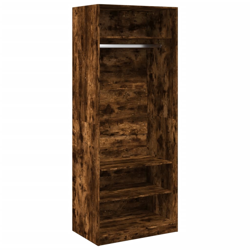 vidaXL Wardrobe Smoked Oak 80x50x200 cm Engineered Wood 2