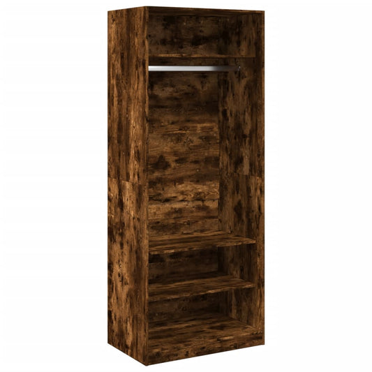 vidaXL Wardrobe Smoked Oak 80x50x200 cm Engineered Wood 2