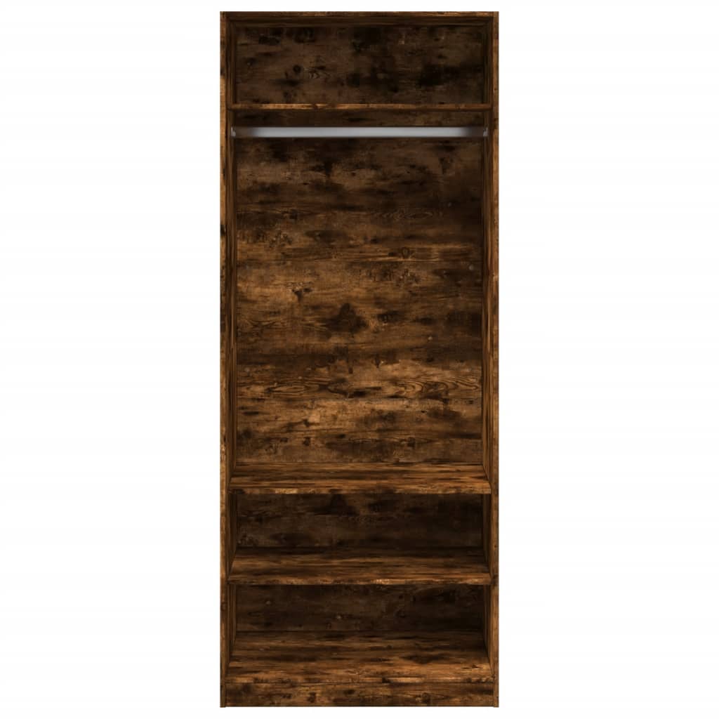 vidaXL Wardrobe Smoked Oak 80x50x200 cm Engineered Wood 4