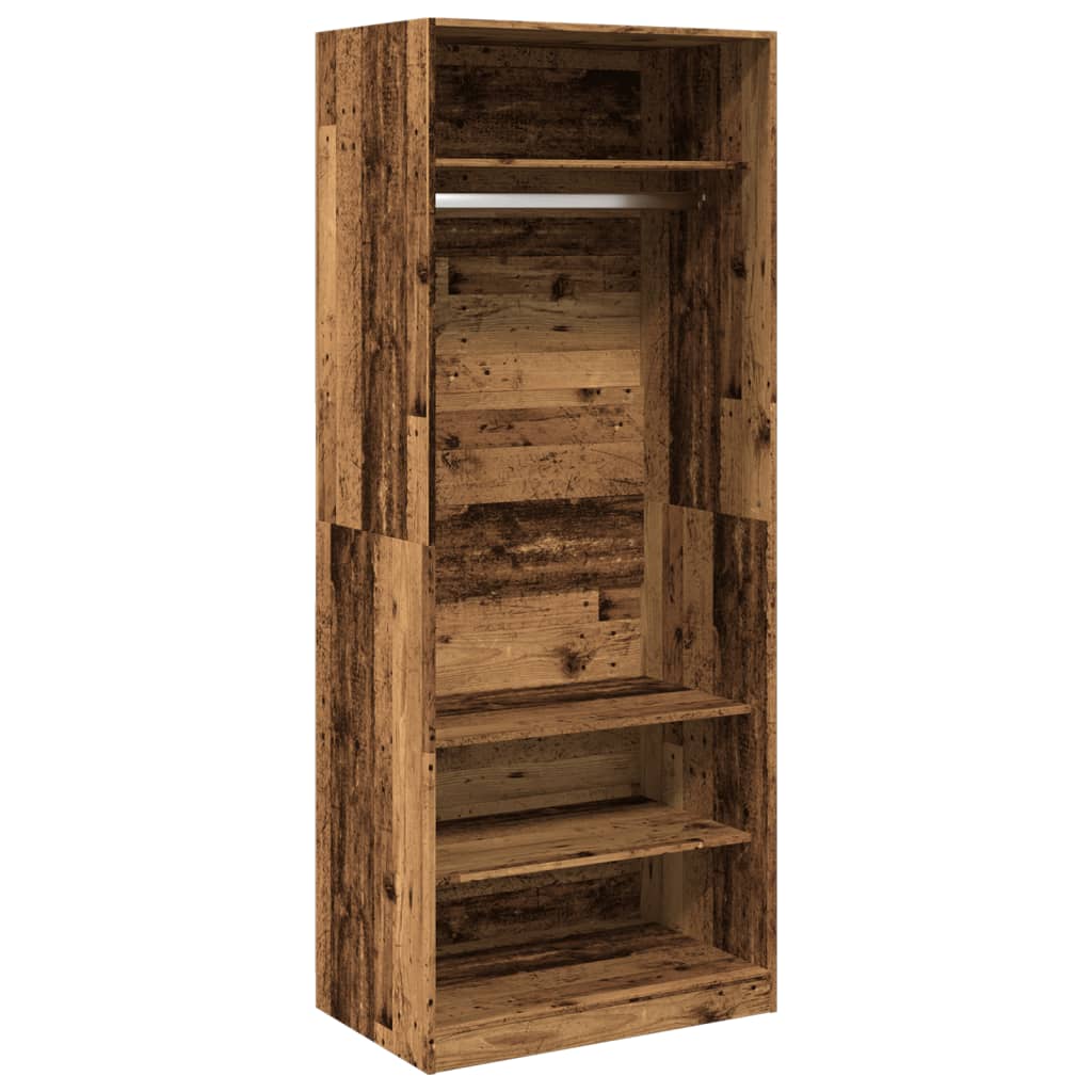 vidaXL Wardrobe Old Wood 80x50x200 cm Engineered Wood 2