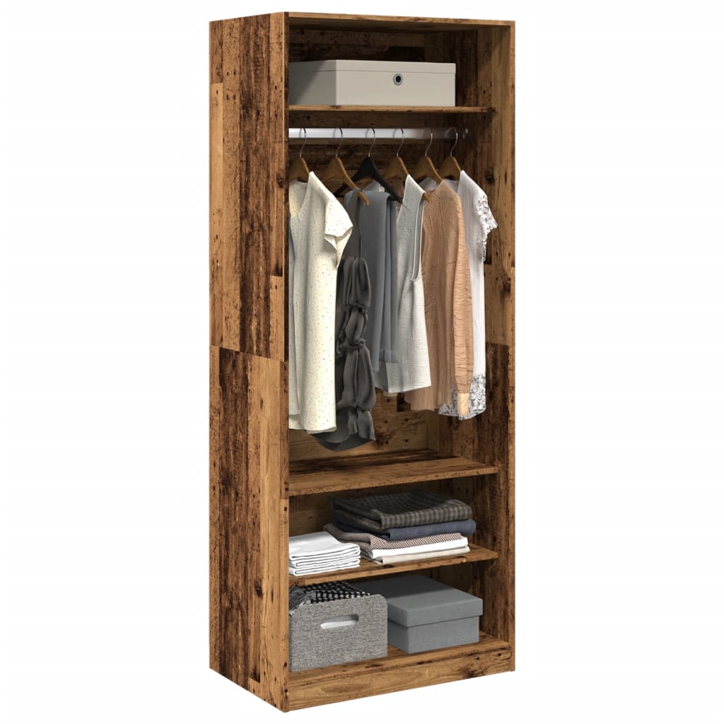 vidaXL Wardrobe Old Wood 80x50x200 cm Engineered Wood 3