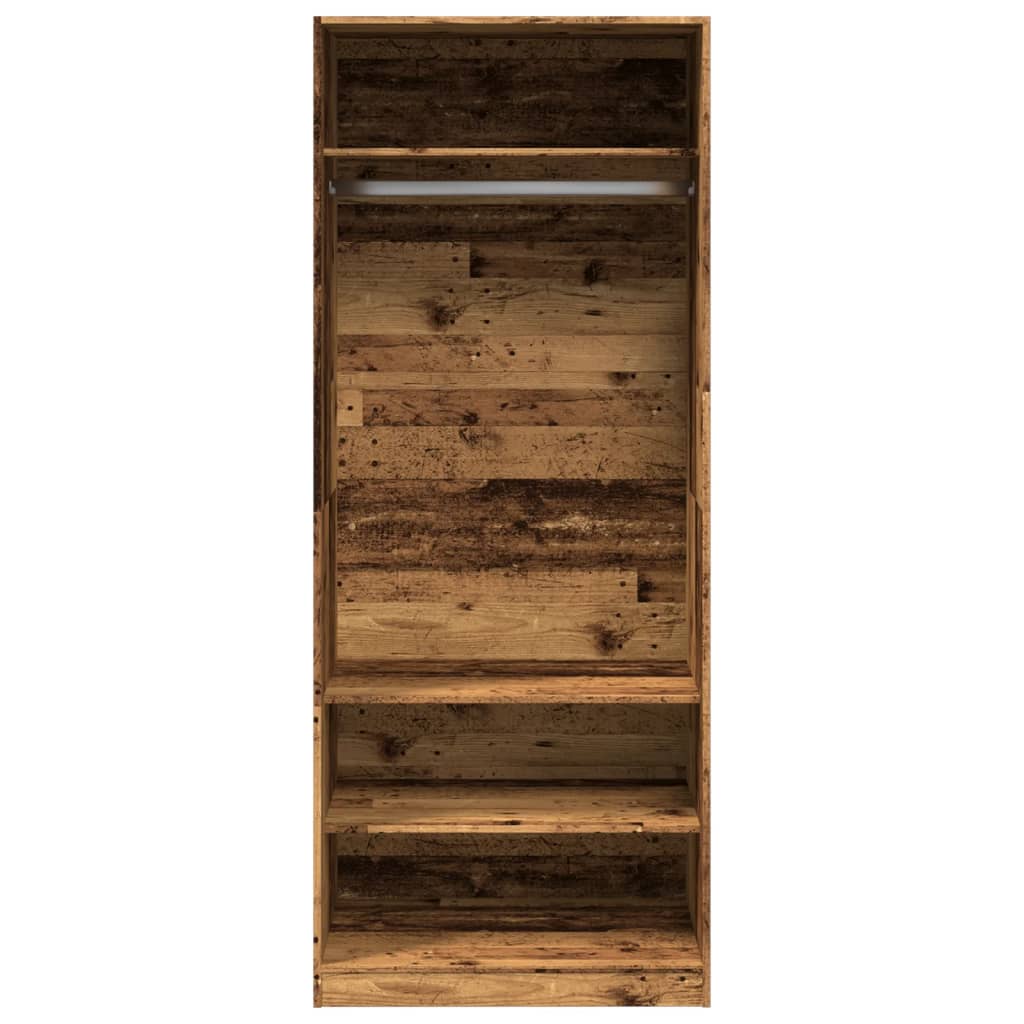 vidaXL Wardrobe Old Wood 80x50x200 cm Engineered Wood 4