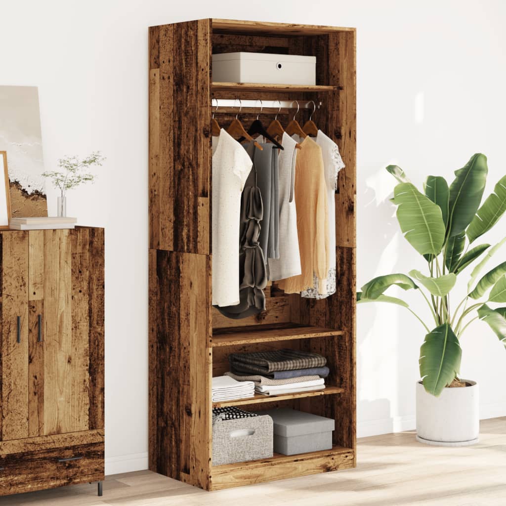 vidaXL Wardrobe Old Wood 80x50x200 cm Engineered Wood 1