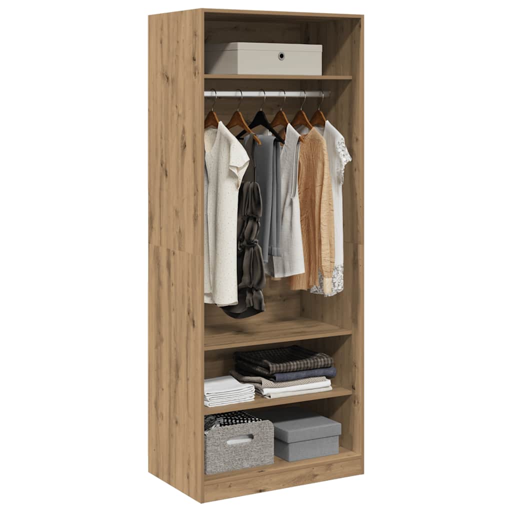vidaXL Wardrobe Artisian Oak 80x50x200 cm Engineered Wood 3
