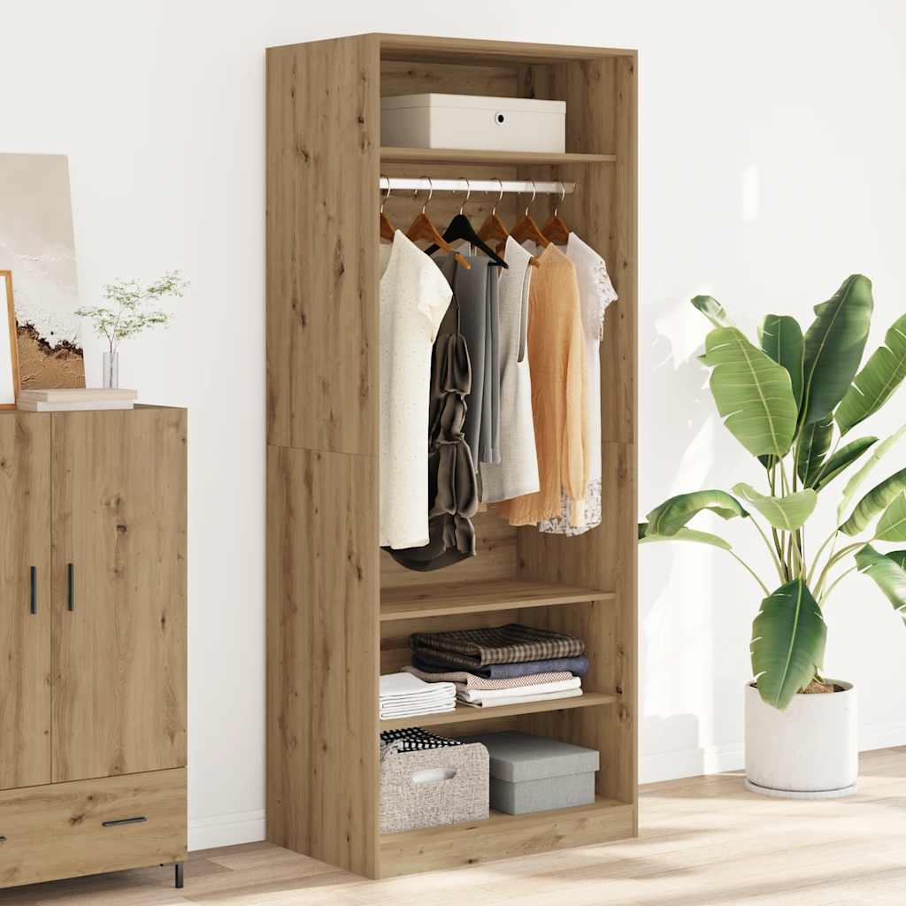 vidaXL Wardrobe Artisian Oak 80x50x200 cm Engineered Wood 1