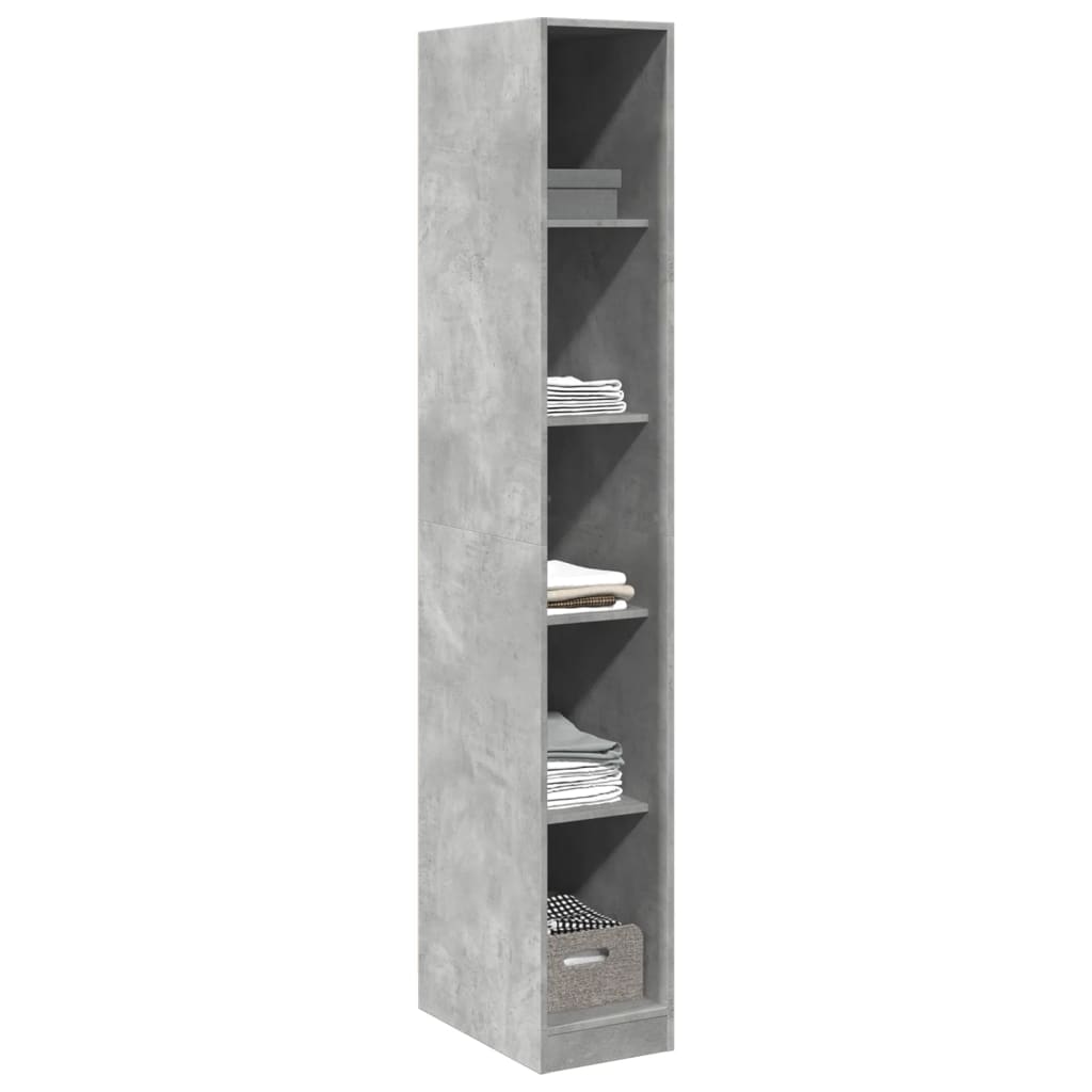 vidaXL Wardrobe Concrete Grey 30x50x200 cm Engineered Wood 3