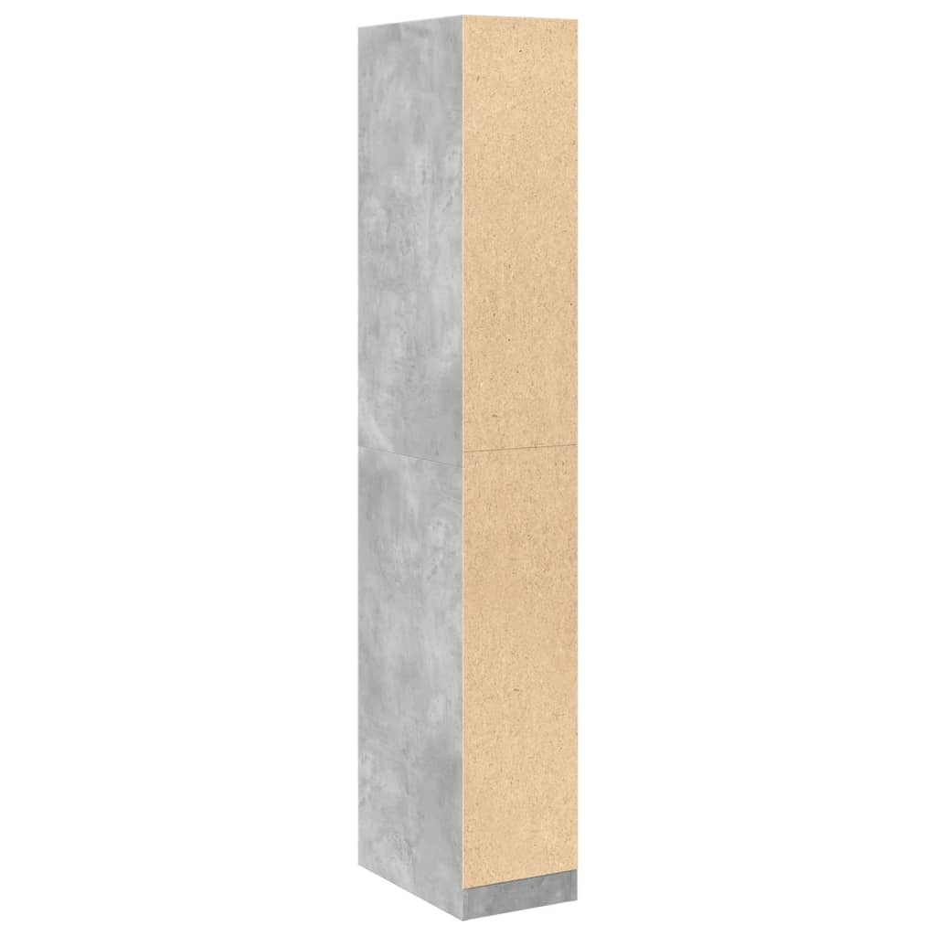 vidaXL Wardrobe Concrete Grey 30x50x200 cm Engineered Wood 6
