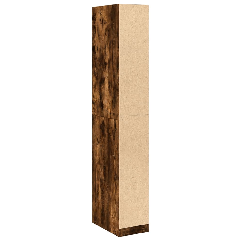 vidaXL Wardrobe Smoked Oak 30x50x200 cm Engineered Wood 6