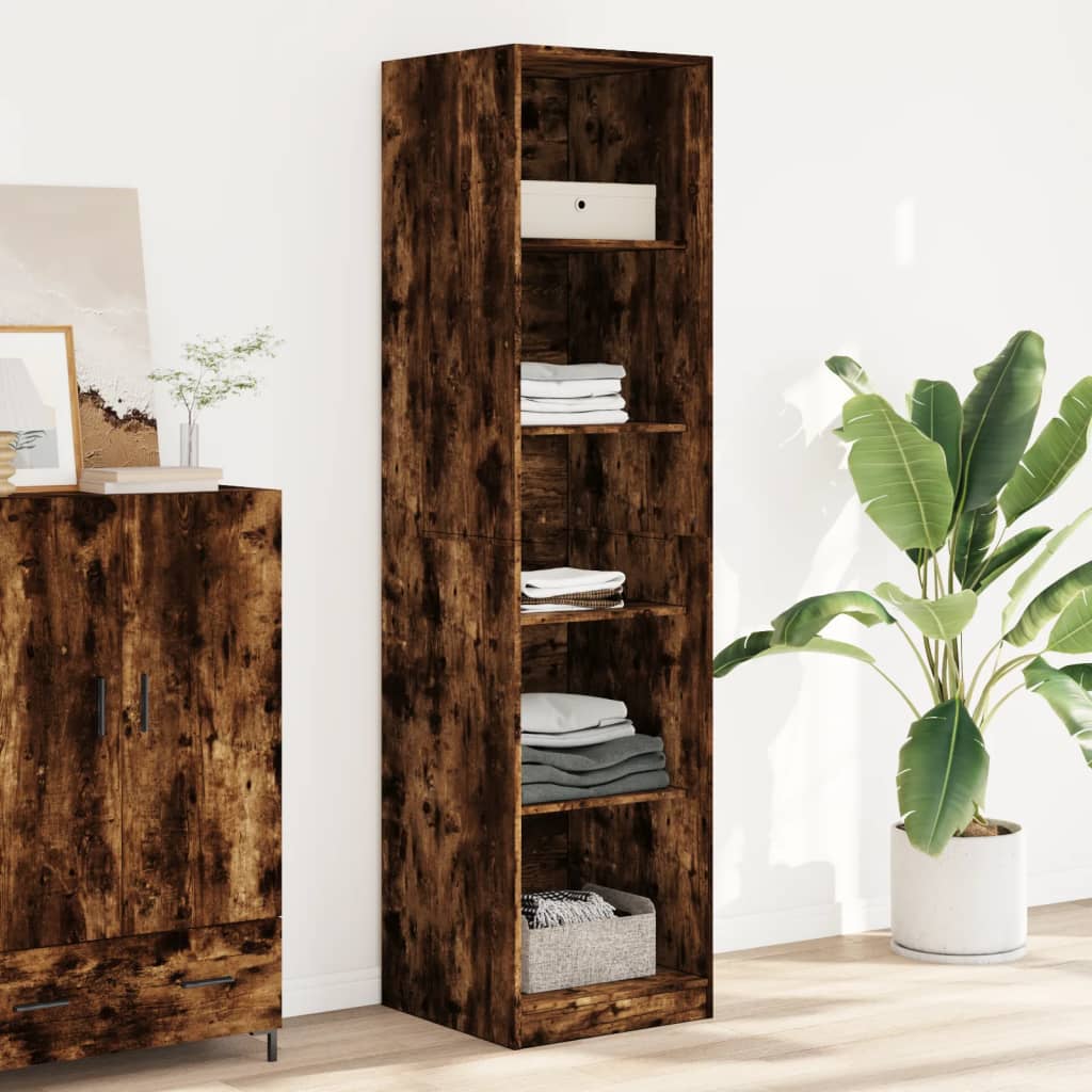 vidaXL Wardrobe Smoked Oak 50x50x200 cm Engineered Wood 1