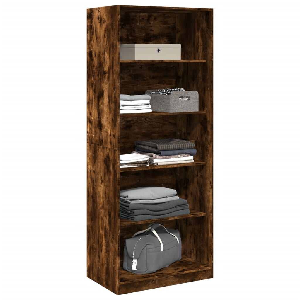 vidaXL Wardrobe Smoked Oak 80x50x200 cm Engineered Wood 3