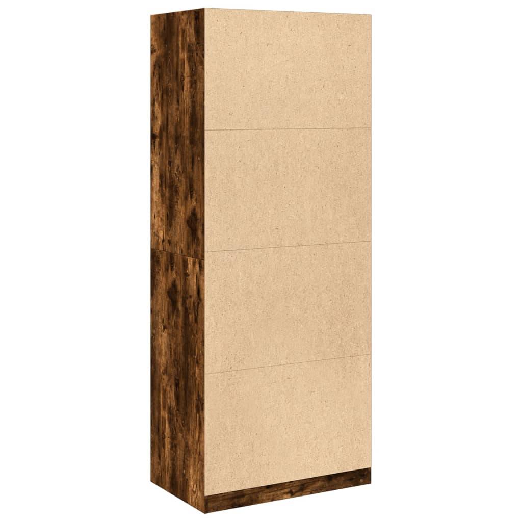vidaXL Wardrobe Smoked Oak 80x50x200 cm Engineered Wood 6