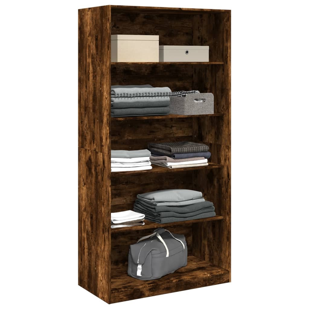 vidaXL Wardrobe Smoked Oak 100x50x200 cm Engineered Wood 3