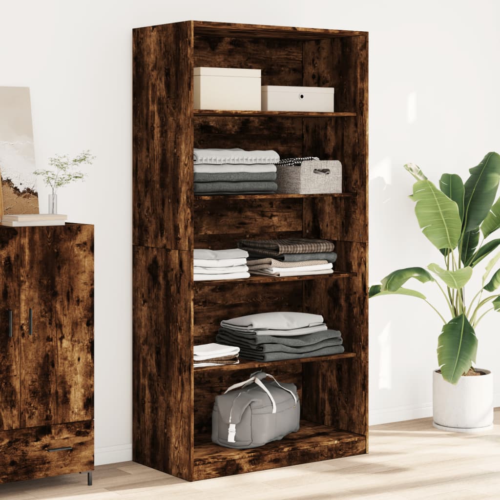 vidaXL Wardrobe Smoked Oak 100x50x200 cm Engineered Wood 1