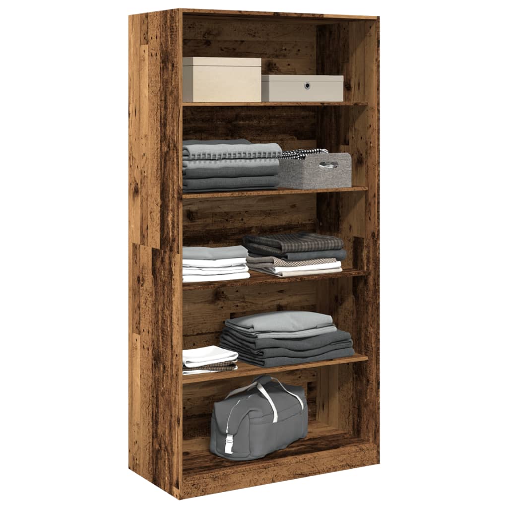vidaXL Wardrobe Old Wood 100x50x200 cm Engineered Wood 3