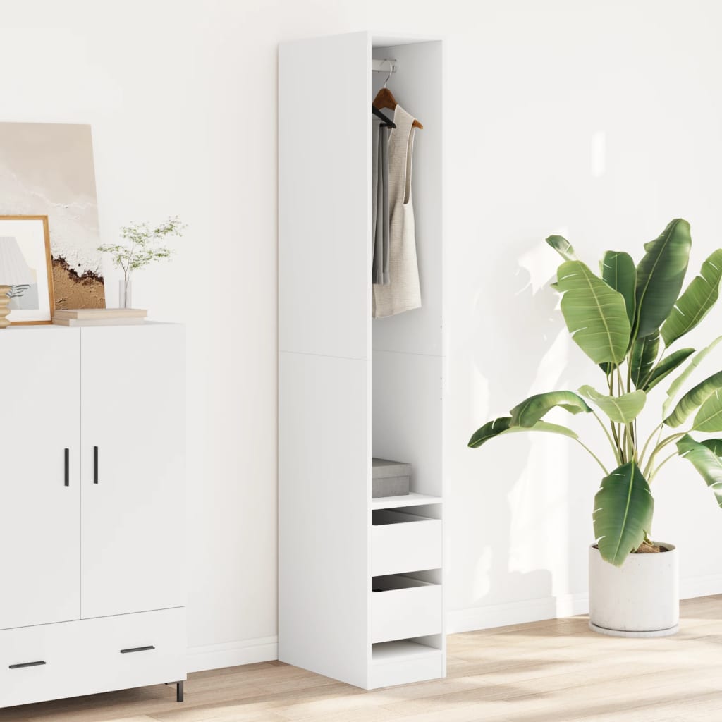 vidaXL Wardrobe White 30x50x200 cm Engineered Wood 3
