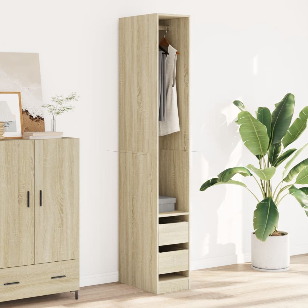 vidaXL Wardrobe Sonoma Oak 30x50x200 cm Engineered Wood 3