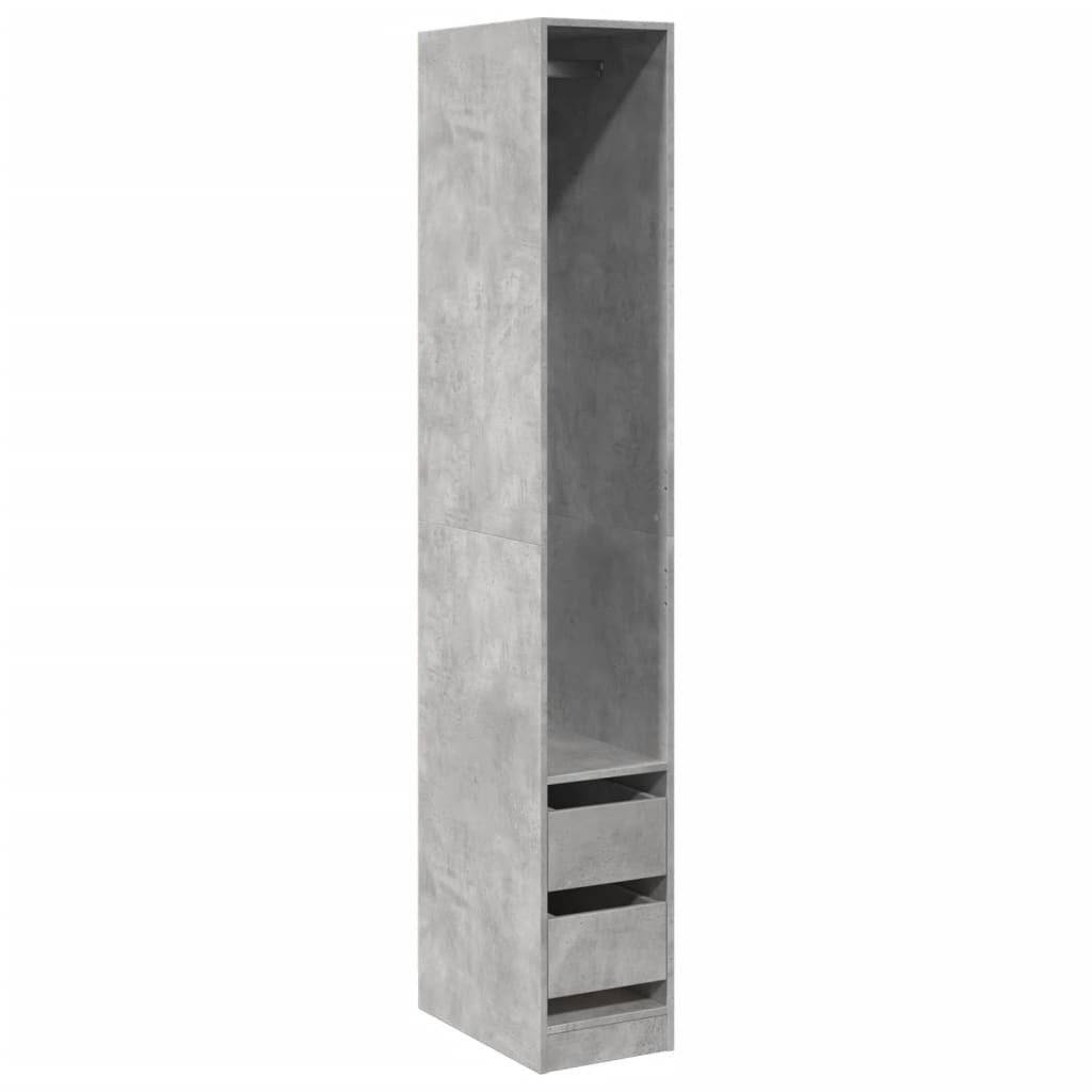 vidaXL Wardrobe Concrete Grey 30x50x200 cm Engineered Wood 2