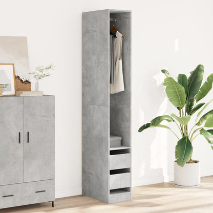 vidaXL Wardrobe Concrete Grey 30x50x200 cm Engineered Wood 3