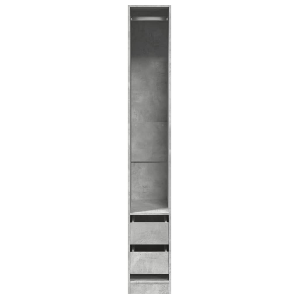 vidaXL Wardrobe Concrete Grey 30x50x200 cm Engineered Wood 4