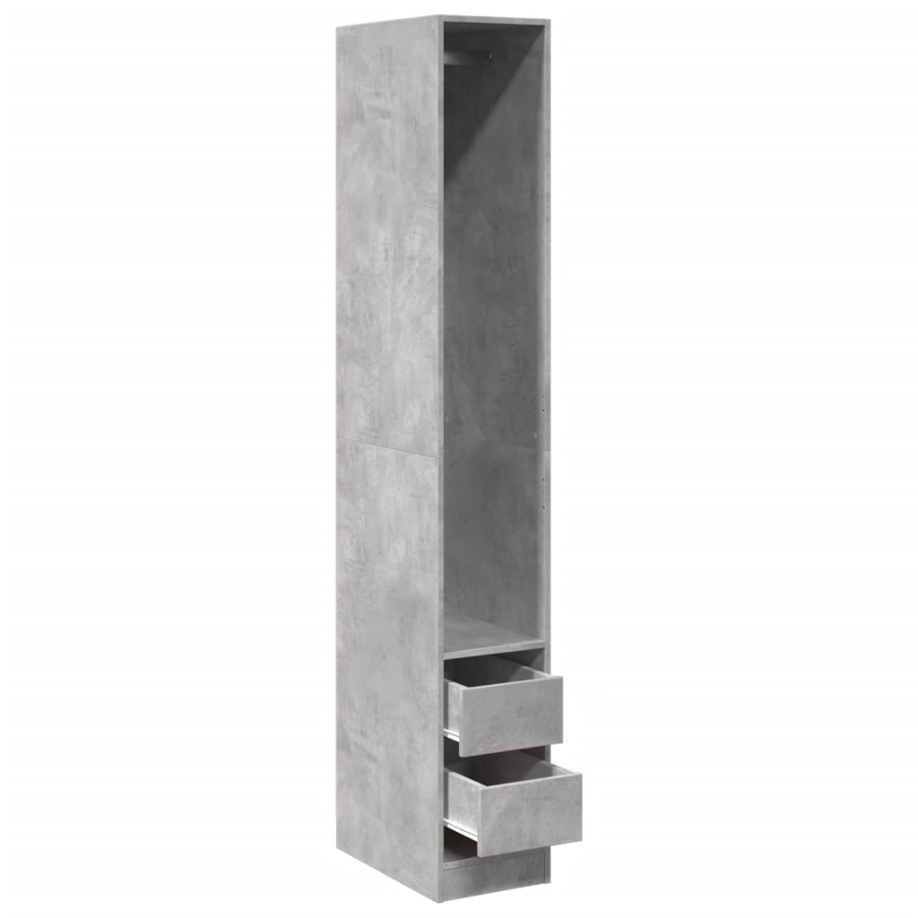 vidaXL Wardrobe Concrete Grey 30x50x200 cm Engineered Wood 5