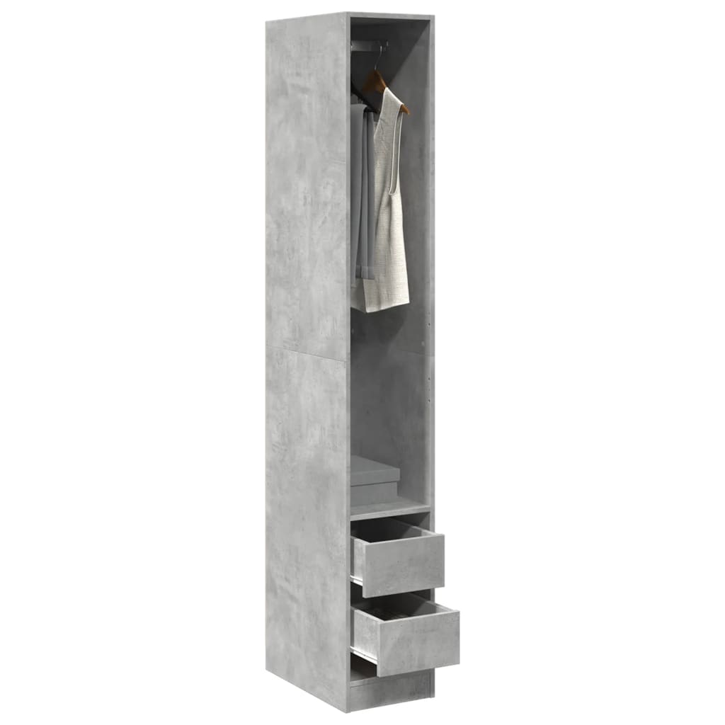 vidaXL Wardrobe Concrete Grey 30x50x200 cm Engineered Wood 1