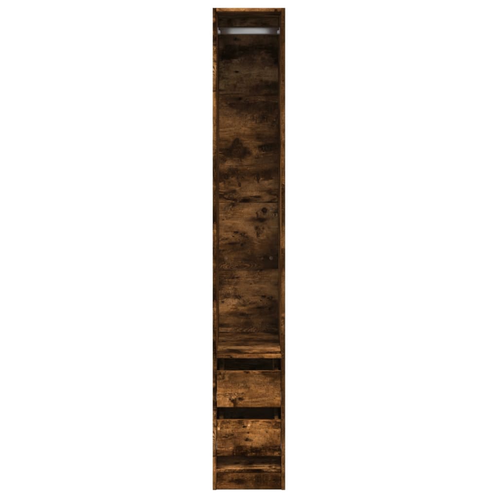 vidaXL Wardrobe Smoked Oak 30x50x200 cm Engineered Wood 4