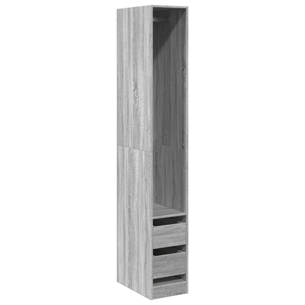 vidaXL Wardrobe Grey Sonoma 30x50x200 cm Engineered Wood 2